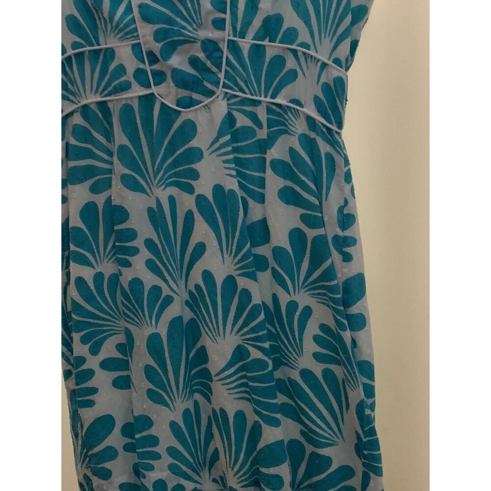 SOUTHERN FROCK Dress Women's 6 Blue White Sleeveless Classic Prep Cotton Lined - Picture 4 of 8